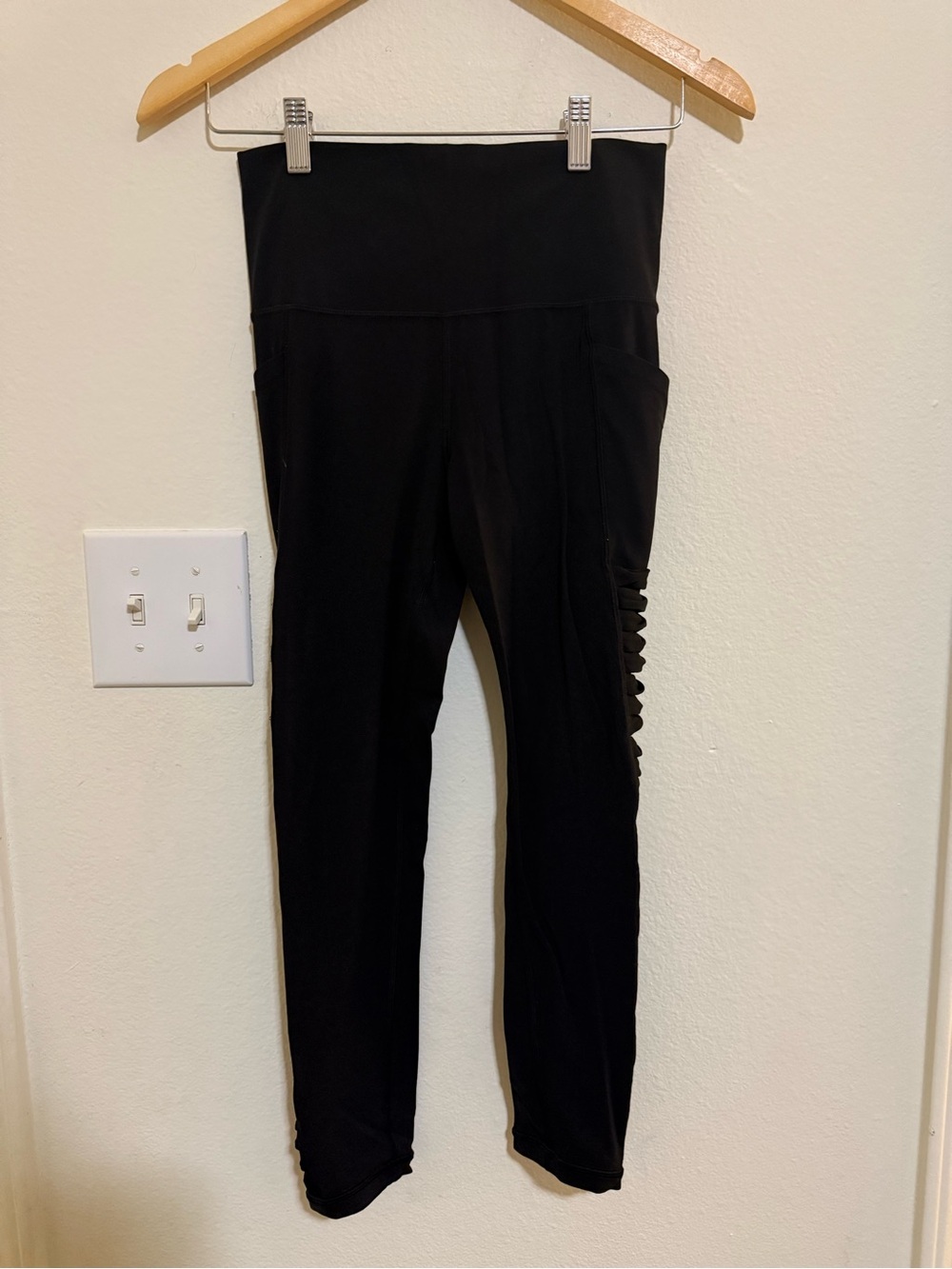 Athleta Black High-Rise Leggings with Side Ruching
